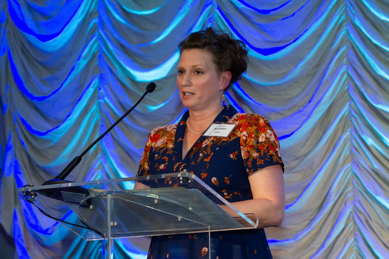 Bullington accepting Health Care Hero award