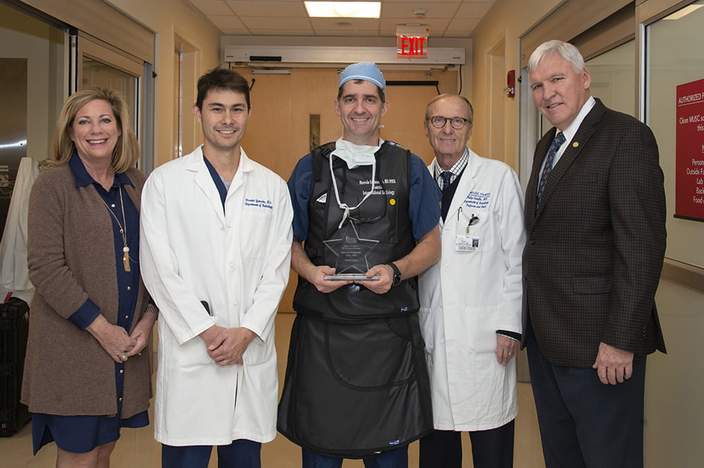 group photo in the hospital hallway
